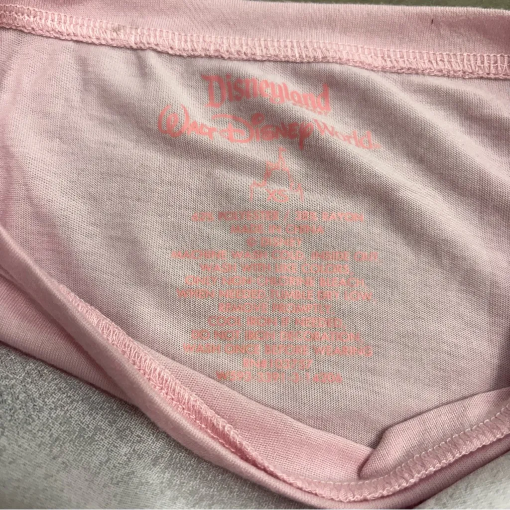 Disneyland Walt Disney World Womens XS Tshirt Pink Mickey Minnie Paris - Image 3