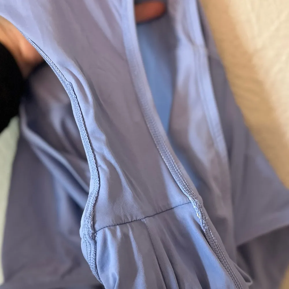 Andie Swim Ibiza One Piece v neck open back purple blue color iris - Image 6