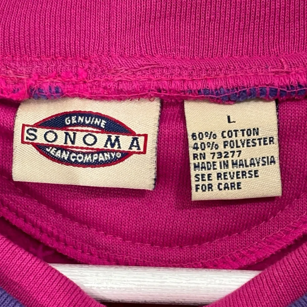 Vintage Deadstock Varsity Cheerleader Bear Sports Fuchsia Sweatshirt NWT Medium - Image 7