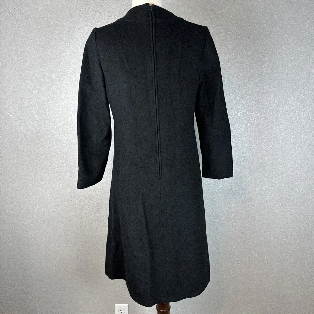 Vintage Lillie Rubin Womens Coat Dress M Medium Black 100% Camel Hair Pockets - Image 6