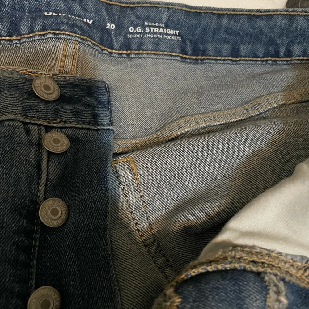 Old Navy Womens Shorts Denim OG Straight High Rise Button Fly Distressed Size 20 - Image 11