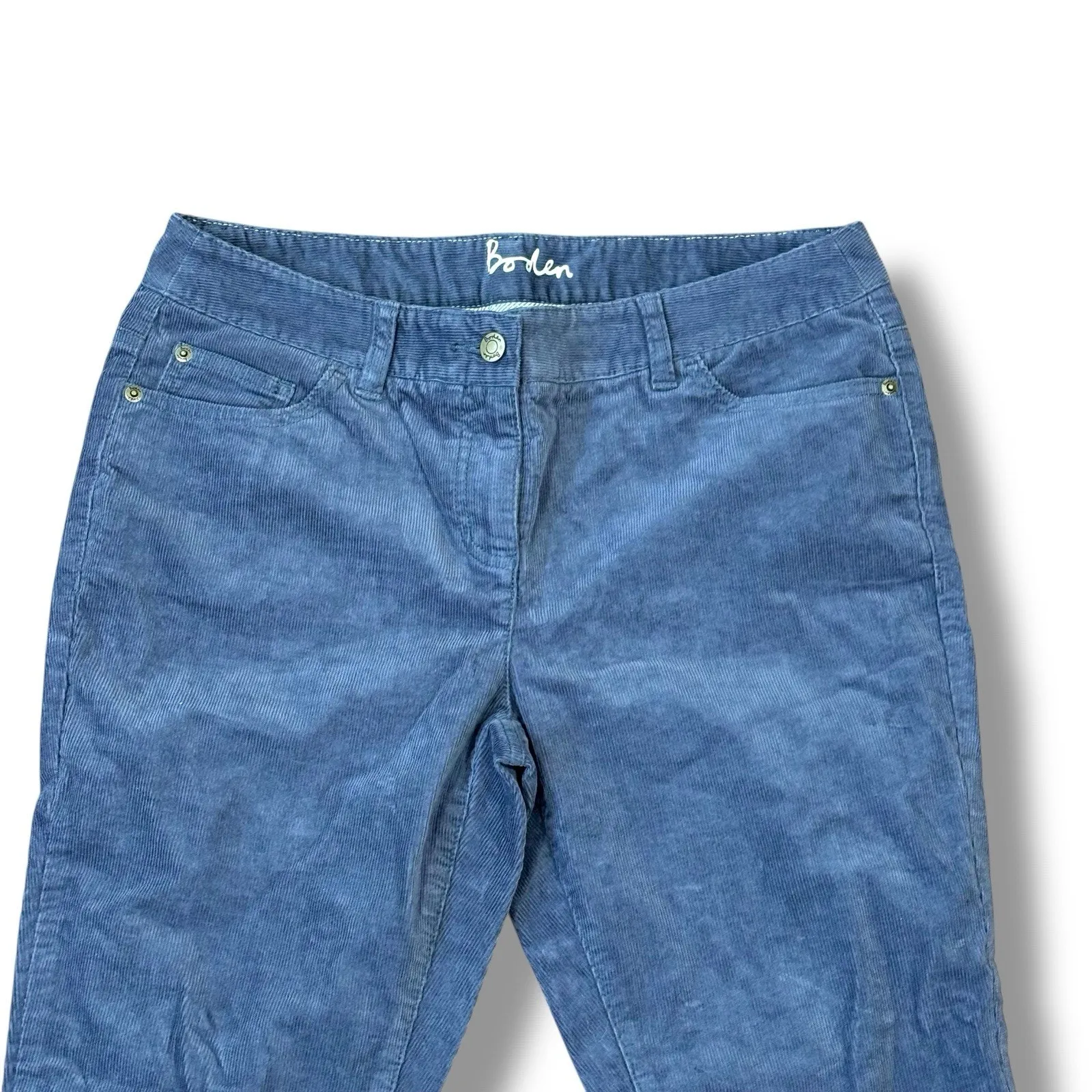 Boden Size 8 10 Gray Cotton Corduroy Ankle Pants Preppy Classic - Image 2