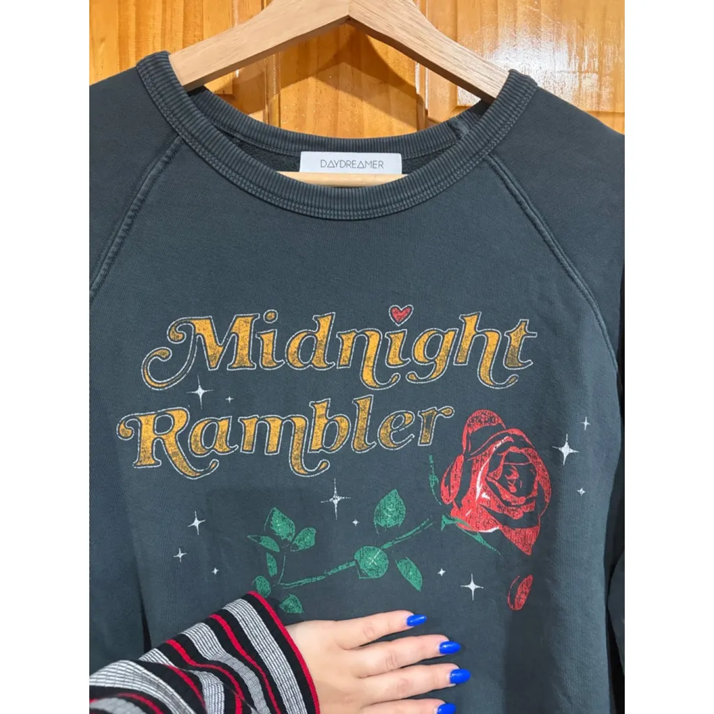 Daydreamer LA Midnight Rambler Graphic Sweatshirt Rose Vintage Wash Women’s - Image 2