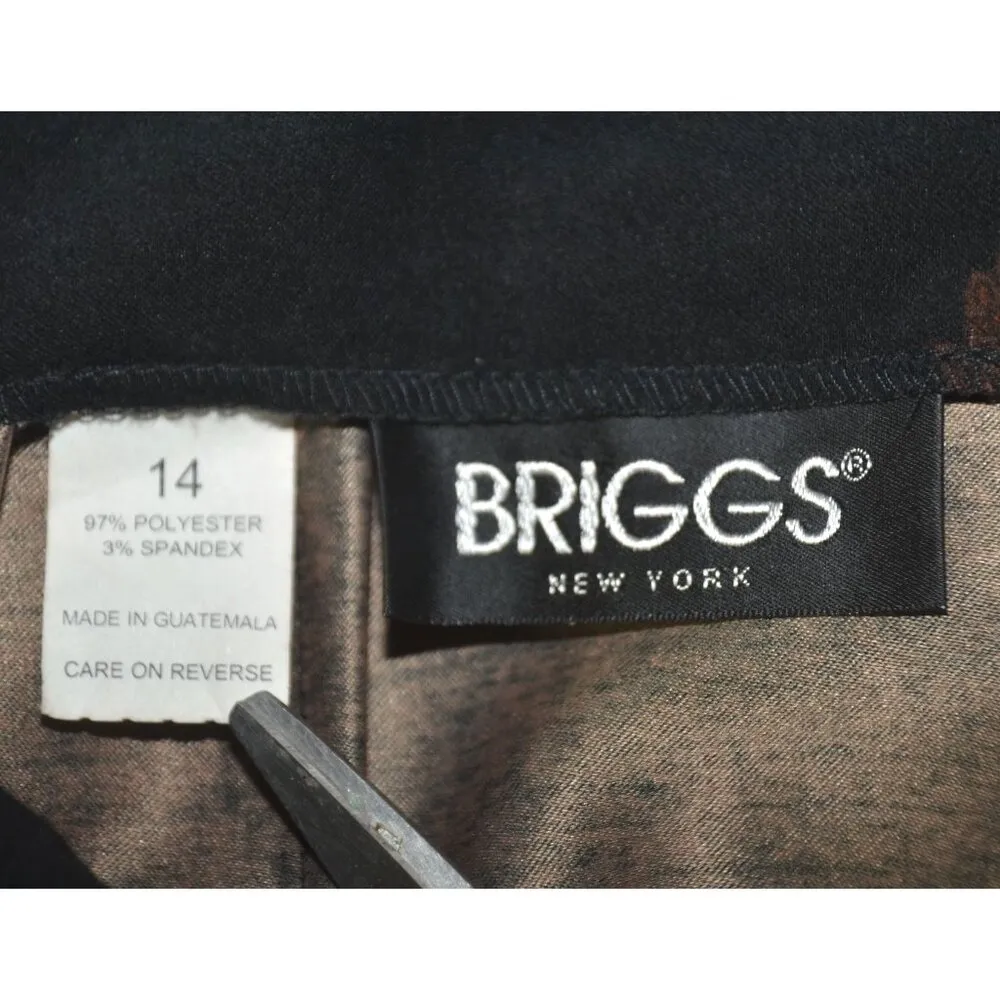 Pretty Briggs New York Vintage Paisley Print Midi Skirt 14 Black Pencil Style - Image 9