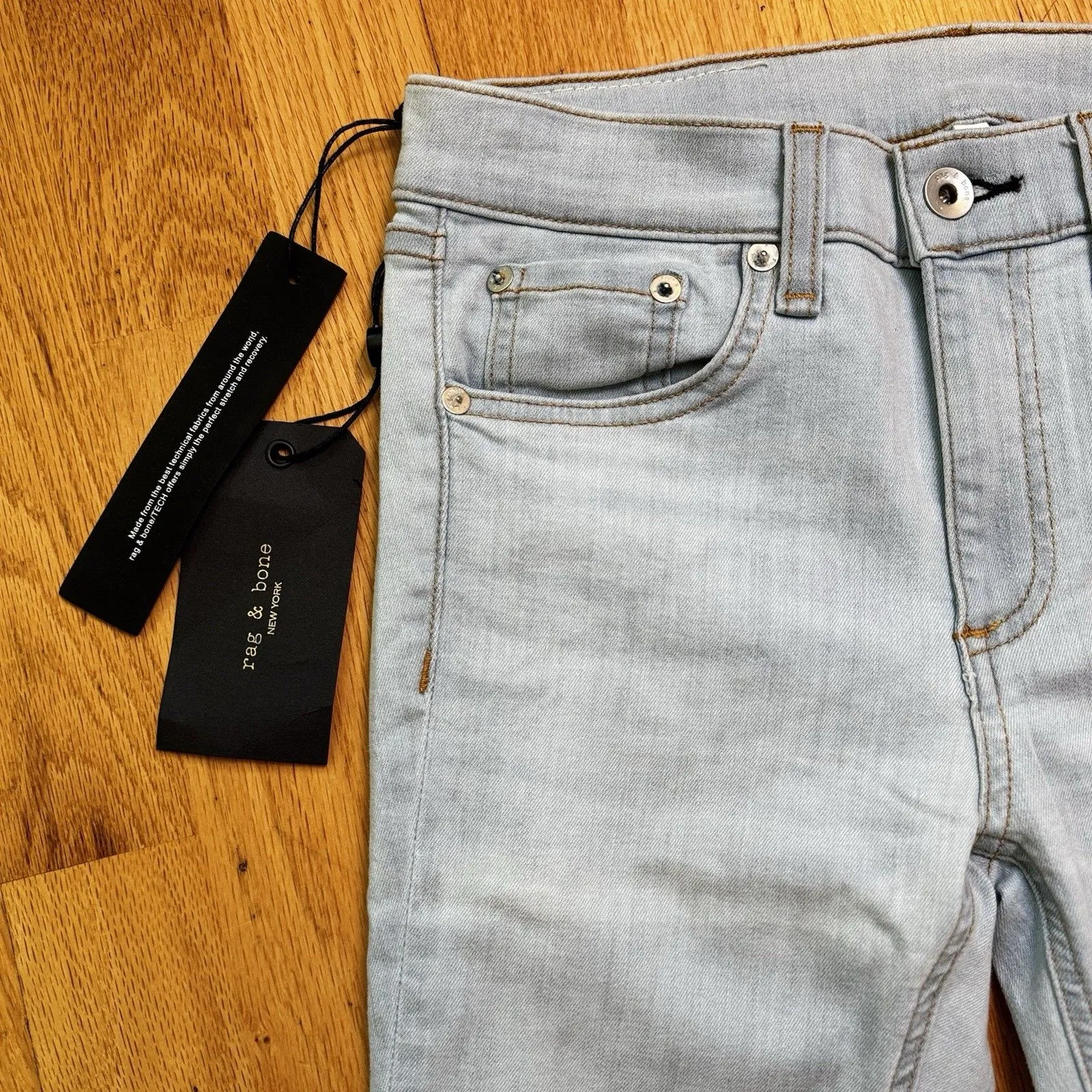 Rag & Bone Women's Dre Skinny Jeans Clean Chaseys Blue Light Mid Denim 27 NWT - Image 16