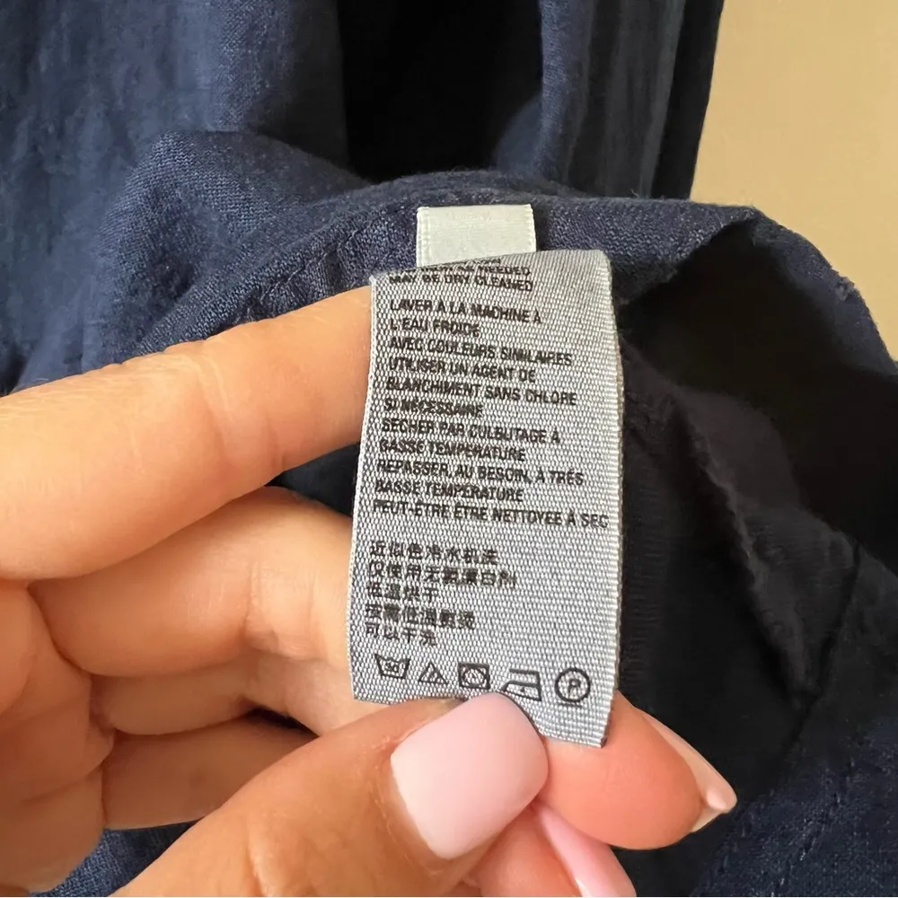 Free people 100% cotton top blouse size S blue CL - Image 5