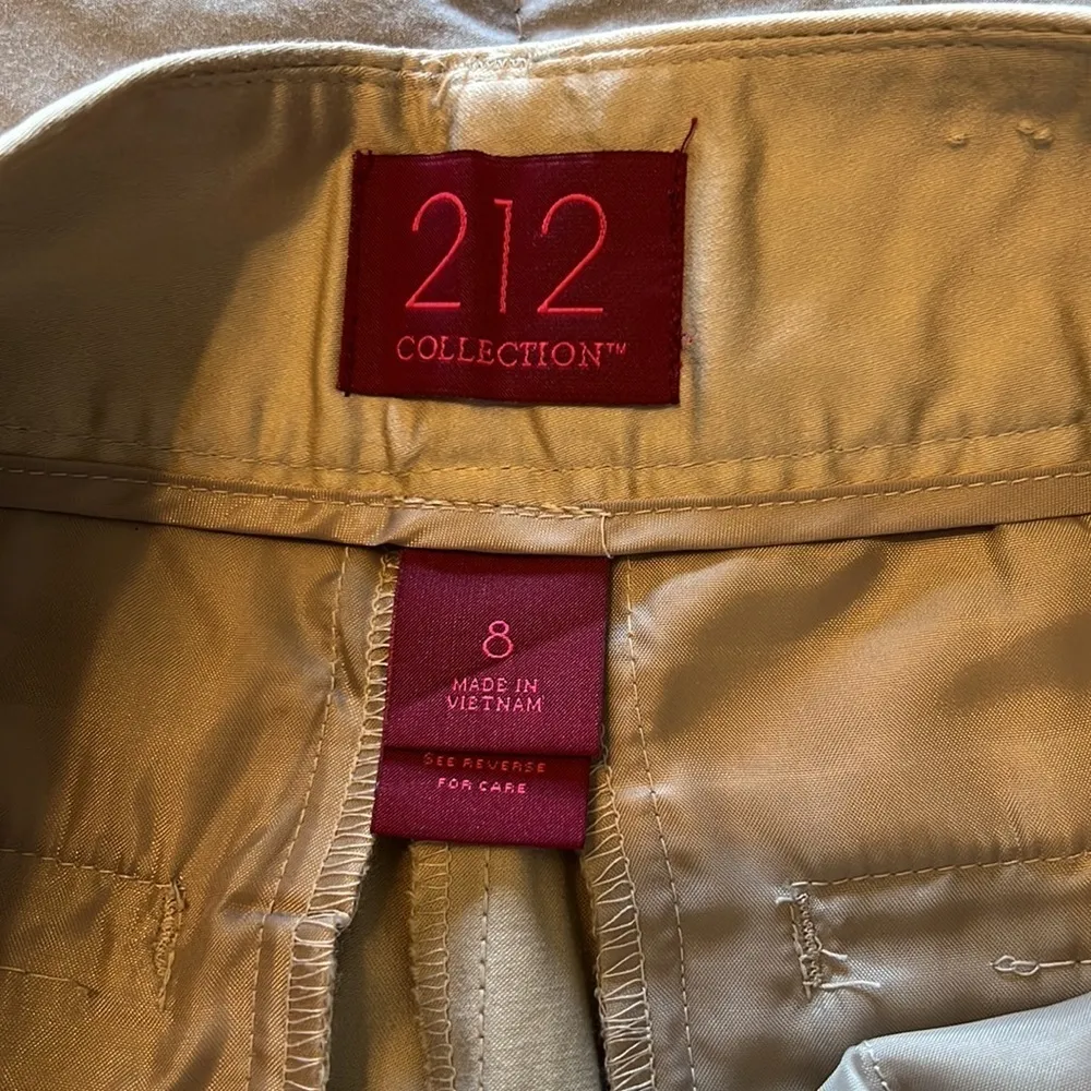 212 Collection khaki wide leg capri dress pants size 8 - Image 4