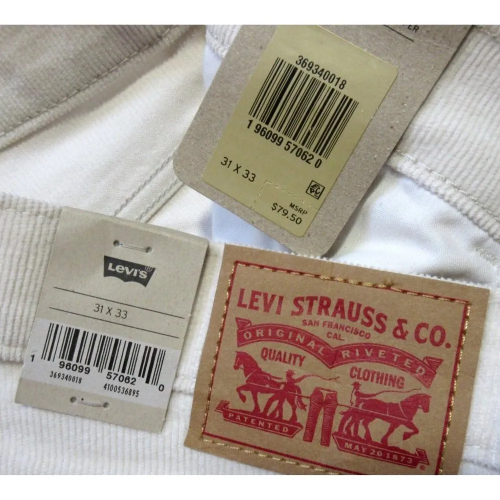 NWT Levi's Ribcage Bootcut Cord in Whitecap Stretch Corduroy Pants 31 x 32 - Image 4