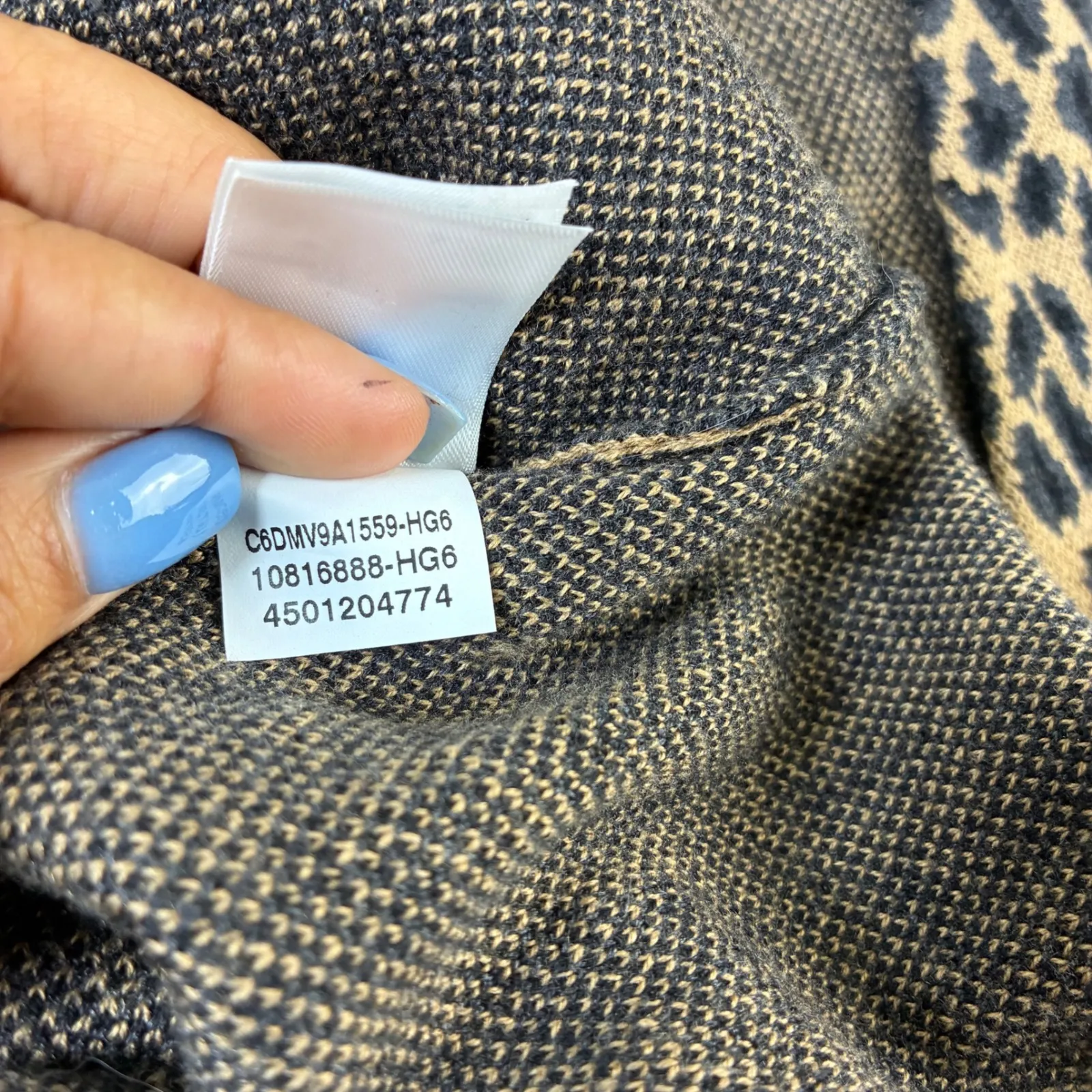 NWT Anne Klein Cardigan Leopard Print Knit Long‎ Sleeve Belted Midi Womens M - Image 9