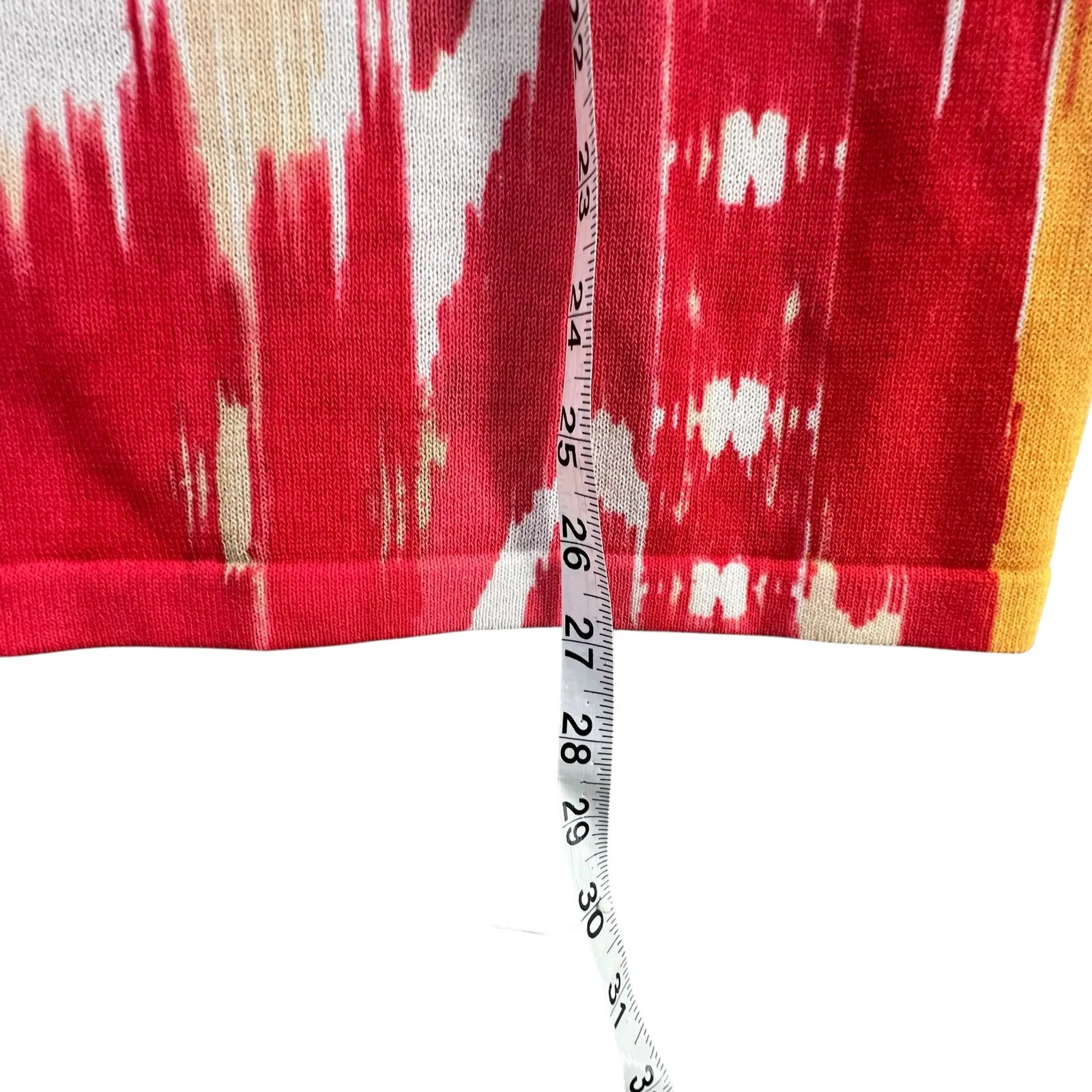 Chicos Sweater Knit Tank Top Womens M Red Orange Abstract Resort Boho Chic Art - Image 7