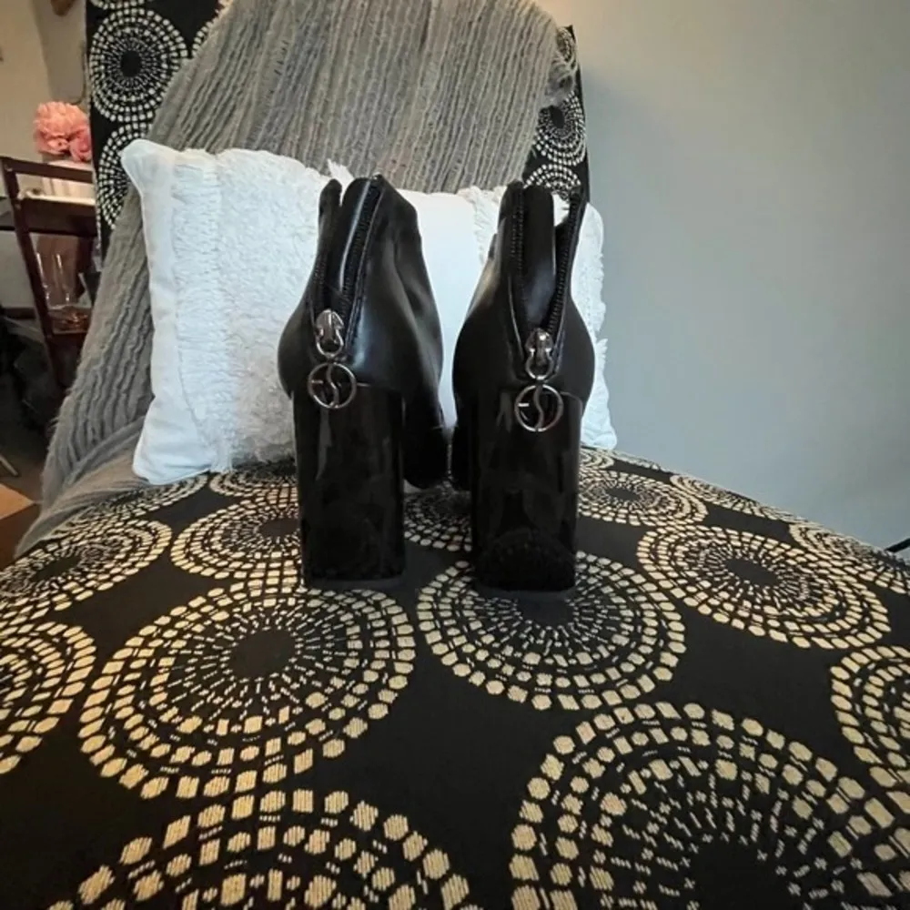 Franco Sarto Black Chunky Heeled Ankle Boots - Image 2