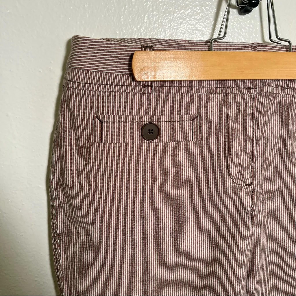 Loft Marisa Cropped Pant White Red Stripes 4 - Image 4