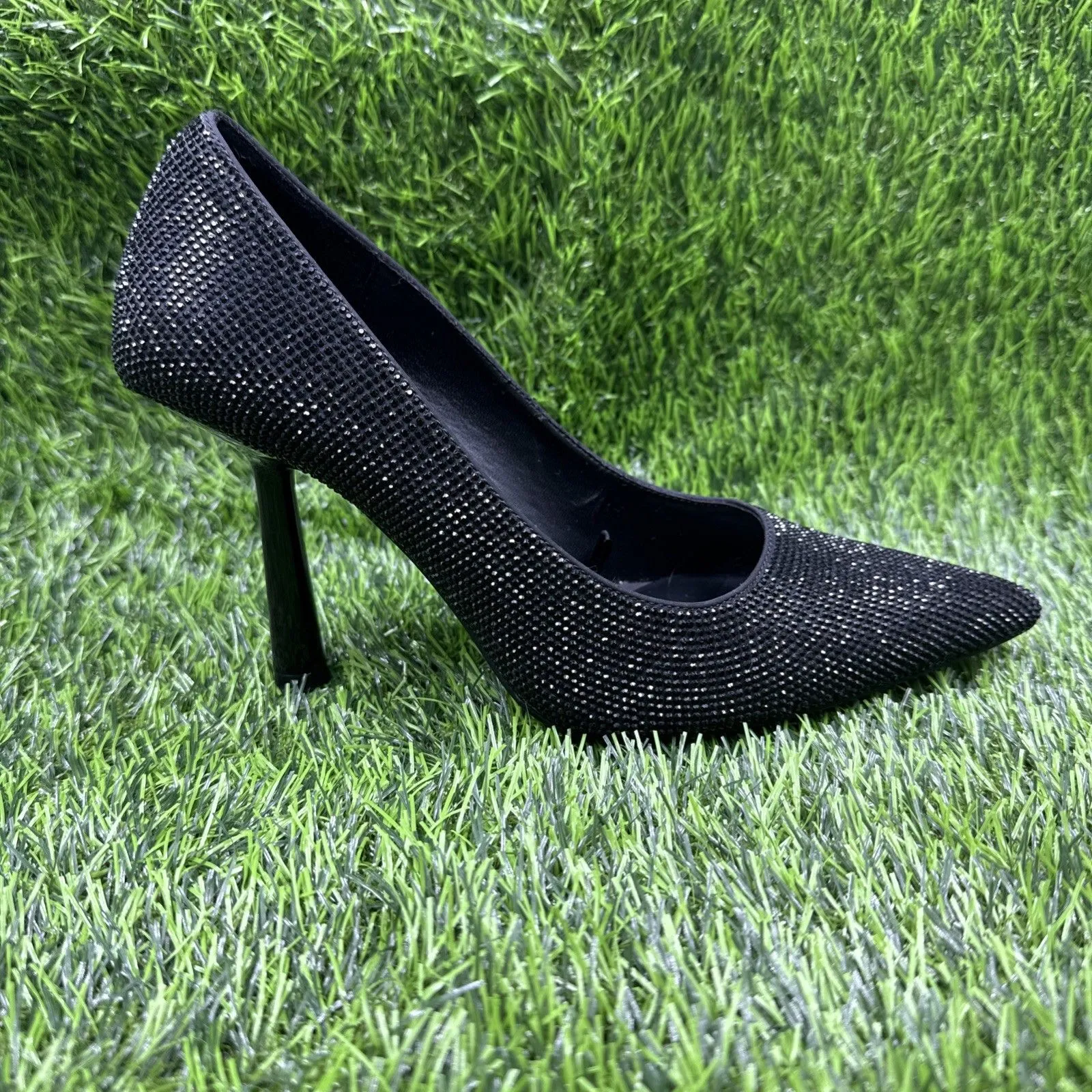 ZARA Women’s Black Studded Closed Pointed Toe High Heels Pumps Shoes Size 37/US7 - Image 8