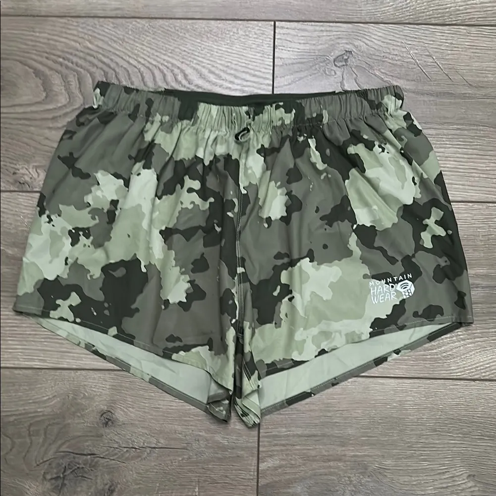 Mountain Hardwear Shade Lite 3” Green‎ Camo Lined Hiking Running Shorts Size XS - Image 2