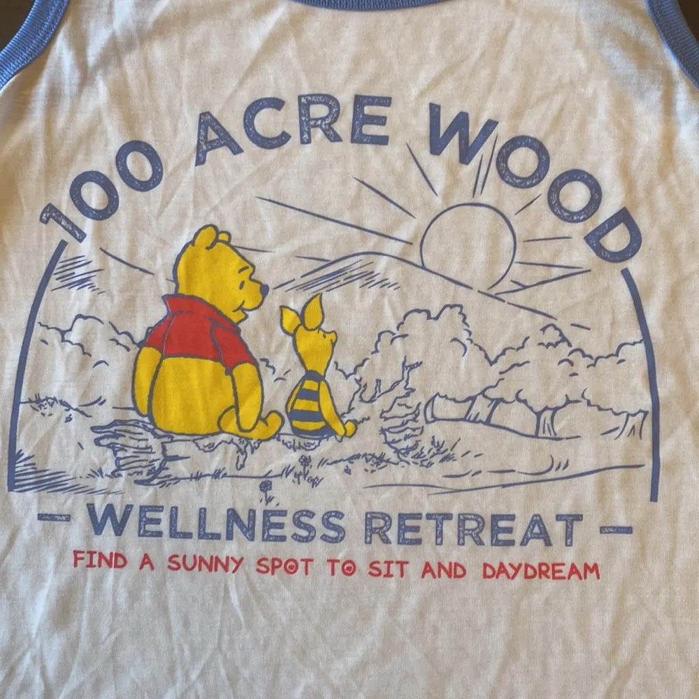 Disney 100 Winnie the Pooh shorty tank blue Oxford graphic tank sleep size L NEW - Image 3