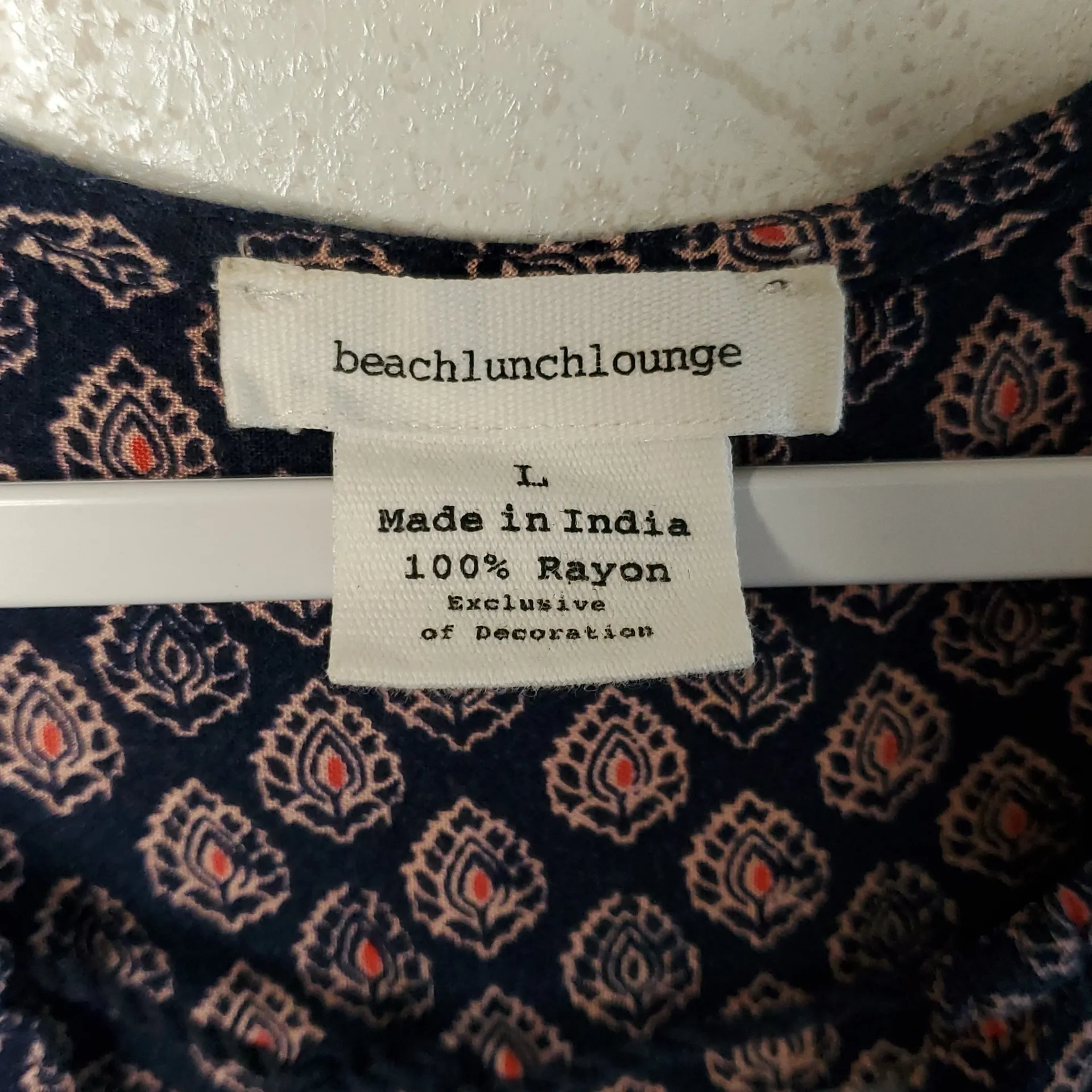 Beach Lunch Lounge Sleeveless Dress Large Paisley Print Boho Red Navy Blue  - Image 2