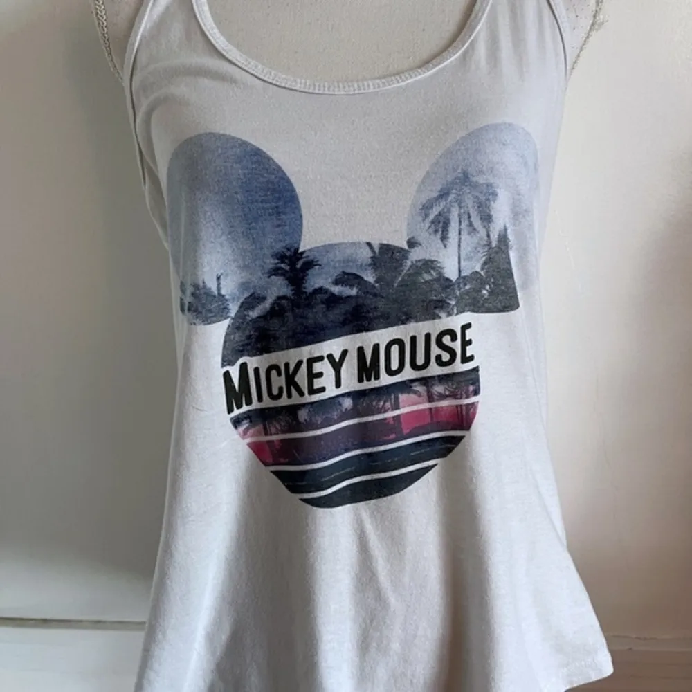 Disney • Blue White Mickey Mouse Palm Tree Tank Top - Image 3