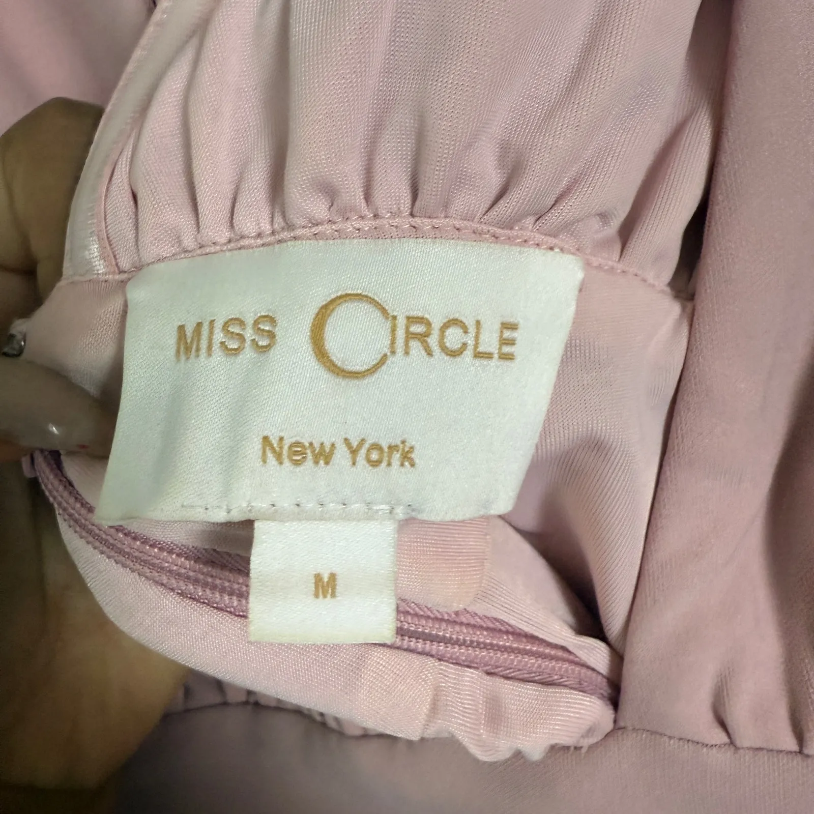 Miss Circle sz M pink plunge fitted‎ mini party dress Size M - Image 4