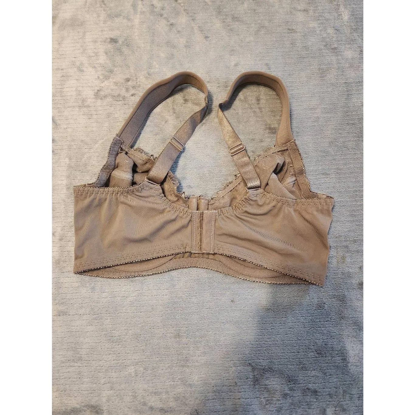 Curve Muse Plus Size Minimizer Underwire Unlined Bras with Embroidery Lace size Tan - Image 3