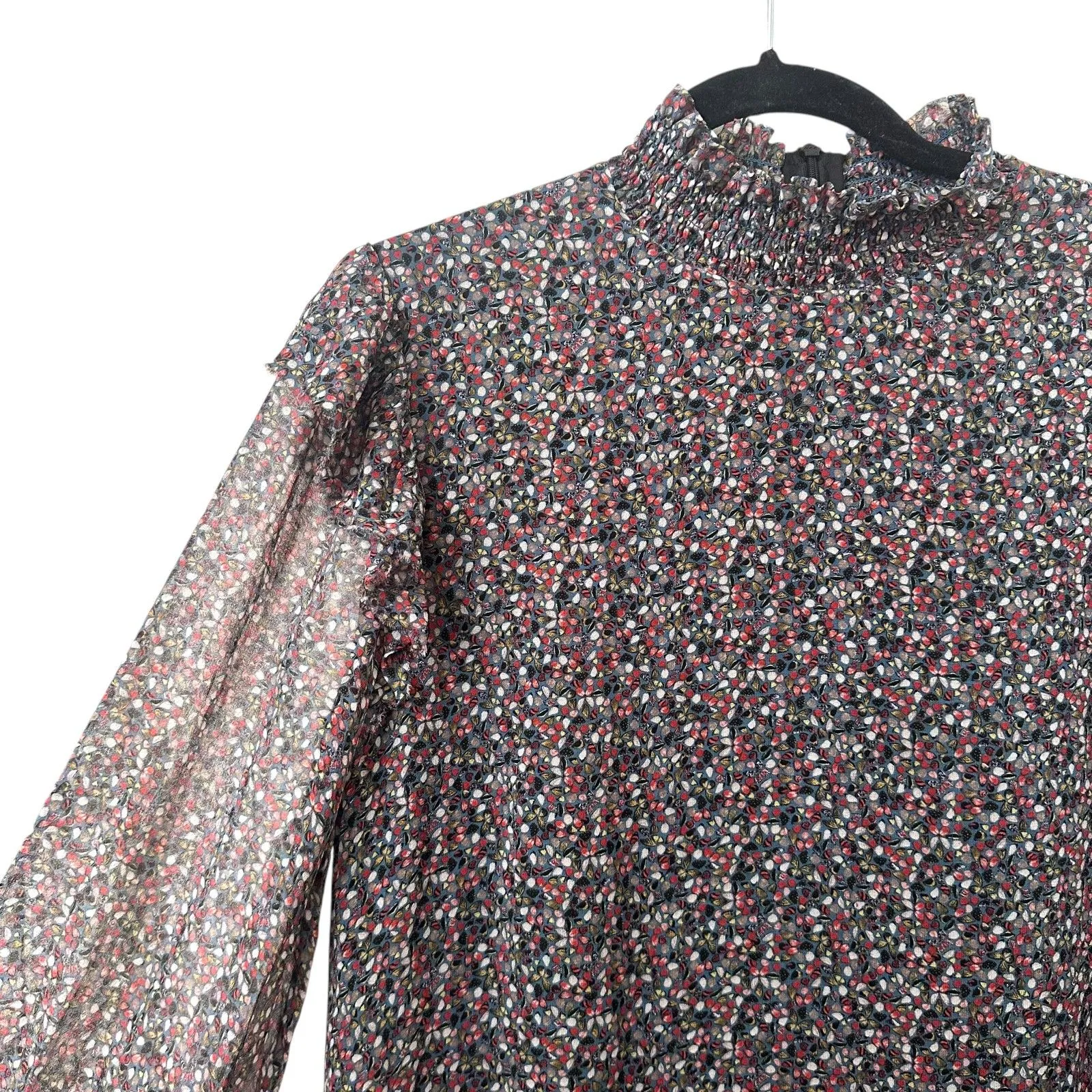 THE KOOPLES Silk‎ High Neck Patterned Dress Small - Image 4