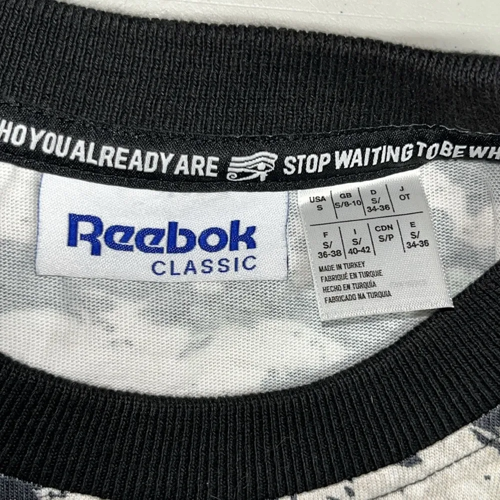 Melody Ehsani x Reebok Classic Size S Seaglass Reptile Python Print Crop Top Black - Image 4