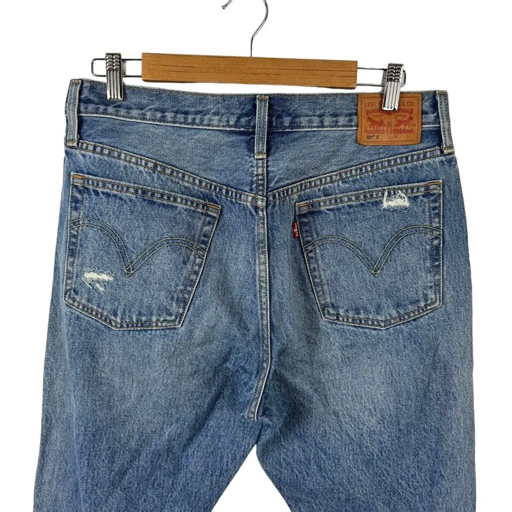 Levi's 501S Skinny Jeans in Old Hangouts Button Fly Denim Size 30 Distressed Mom - Image 9