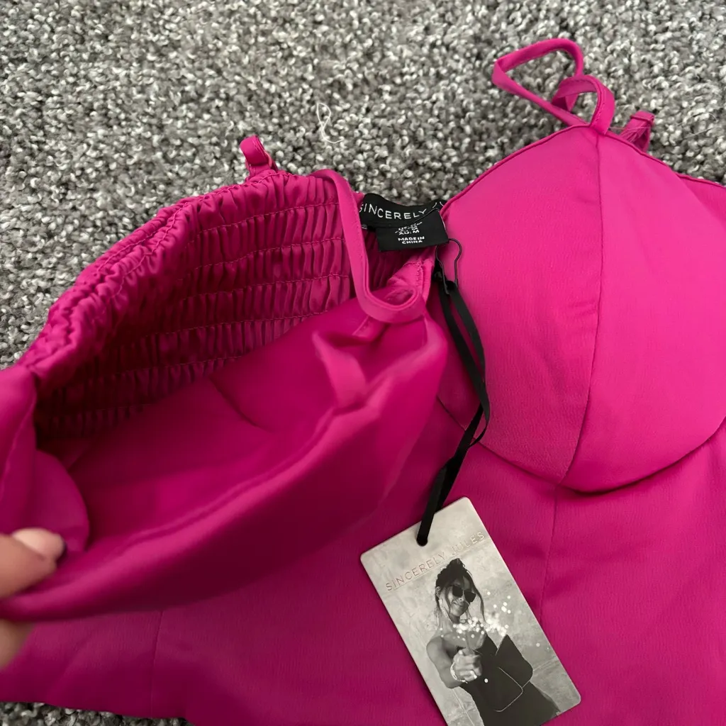 Pink Padded Corset Top Size M - Image 3