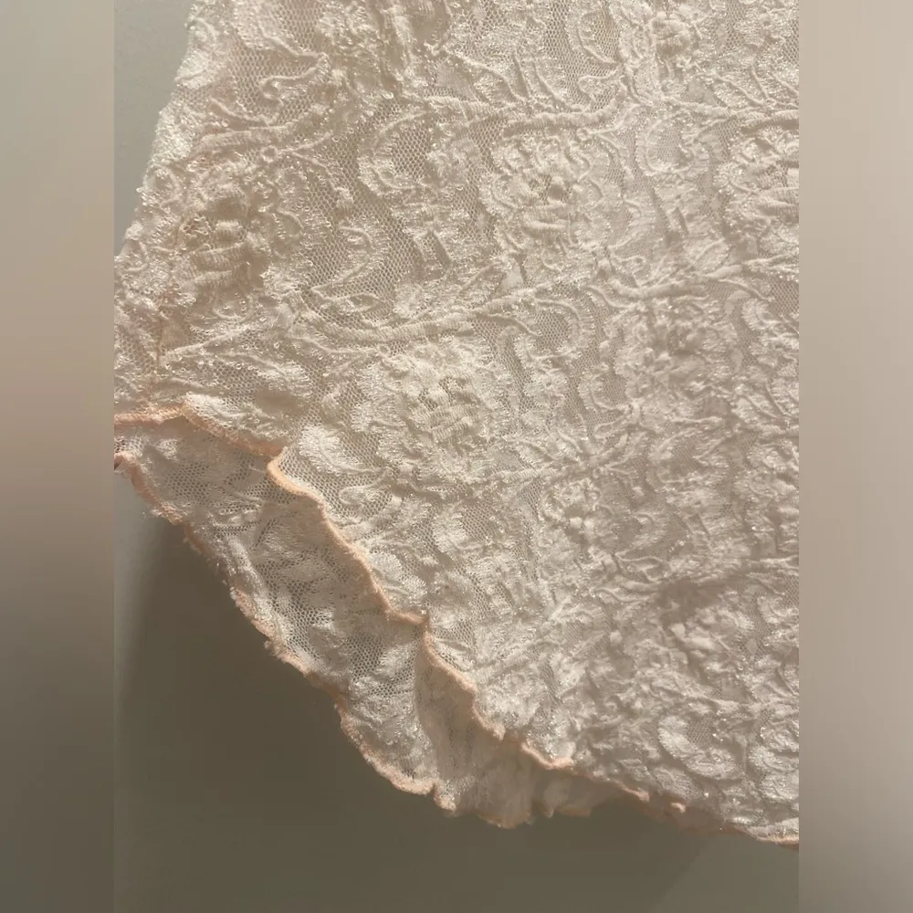 VTG 80s 90s Intimate Moods Fairycore Cream White Floral Lace Cami Slip Dress - Image 12