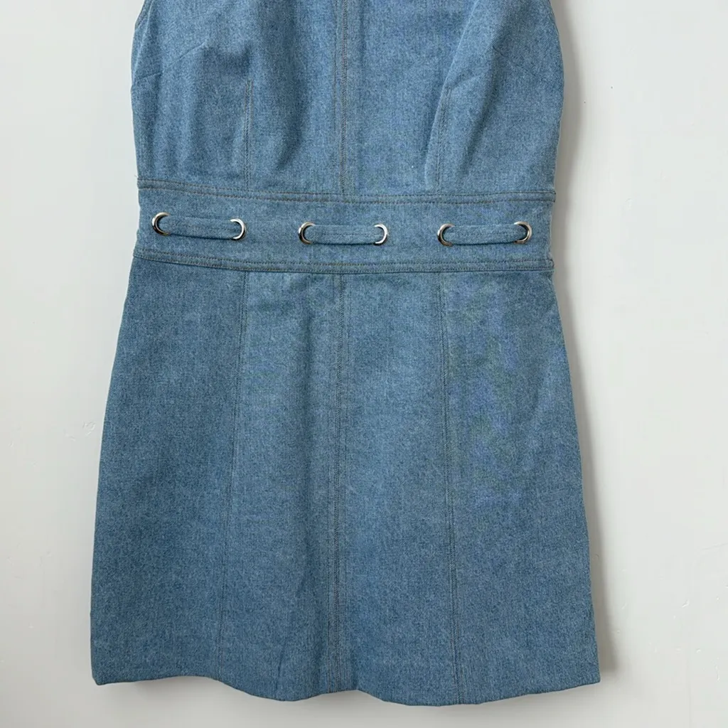 VERONICA BEARD Nico Denim Mini Dress Size: 4 - Image 5