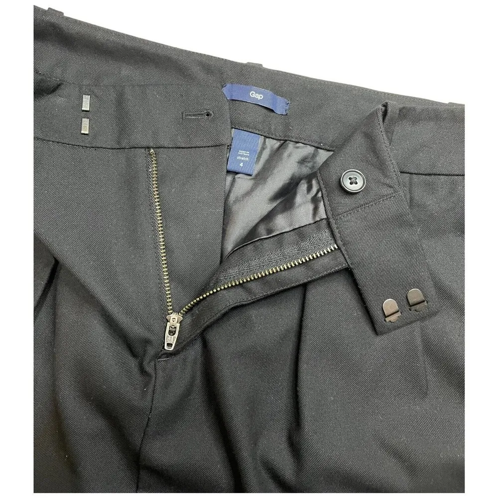 Gap Pleated Front Pocket Career Lined Zip Mini Skirt Black 4 - Image 5