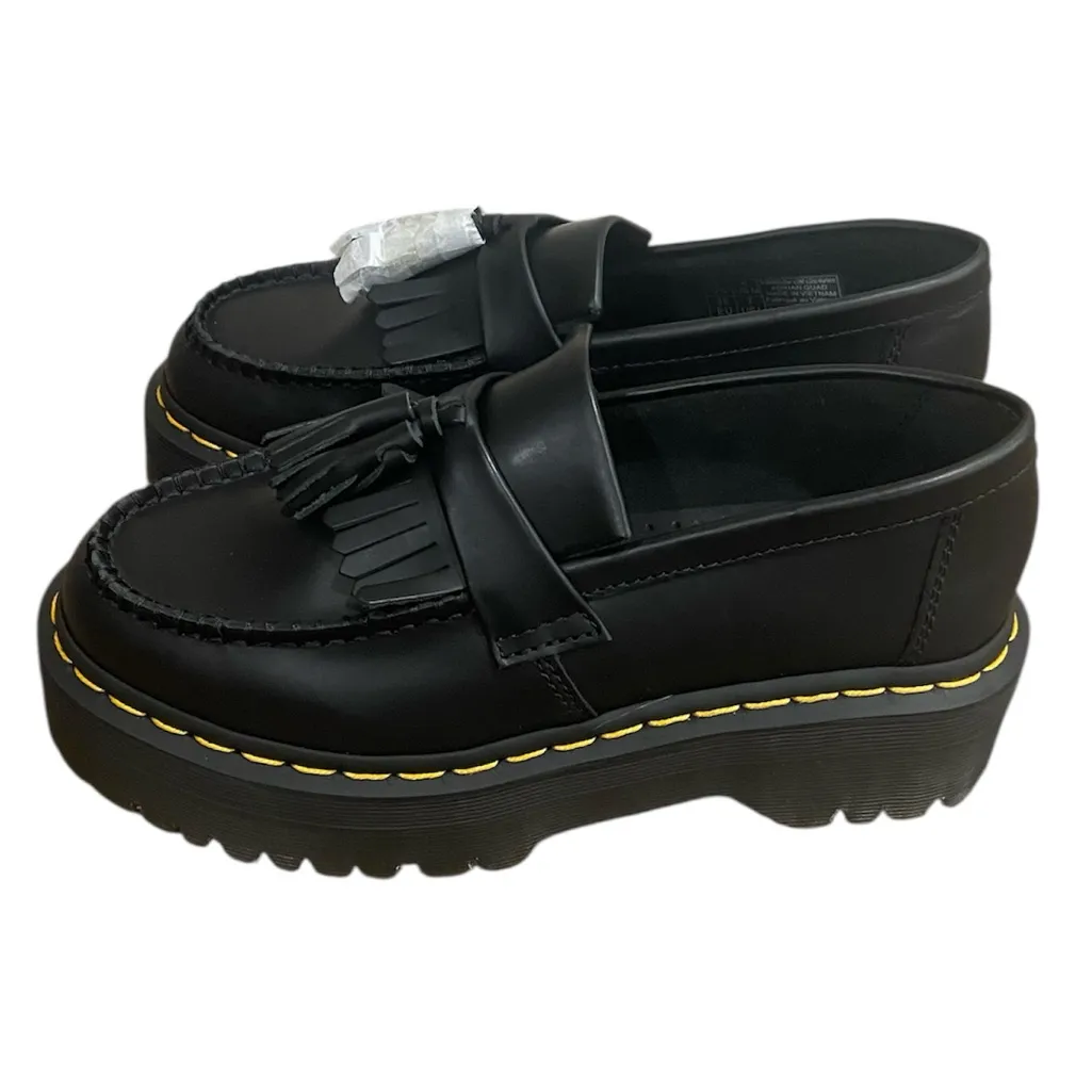 Dr. Martens Airwair black tassel platform loafers Adrian quad slip on Sz 7 NWT - Image 2