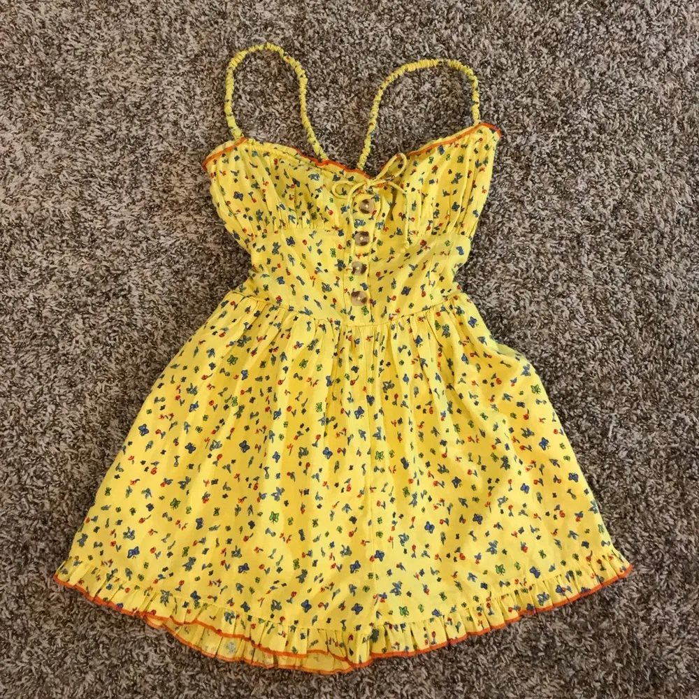 Urban Outfitters floral butterfly print ruffle detail mini romper - Image 3