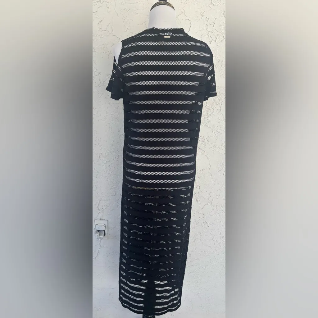 Calvin Klein Black Sheer Striped Coverup - Image 3