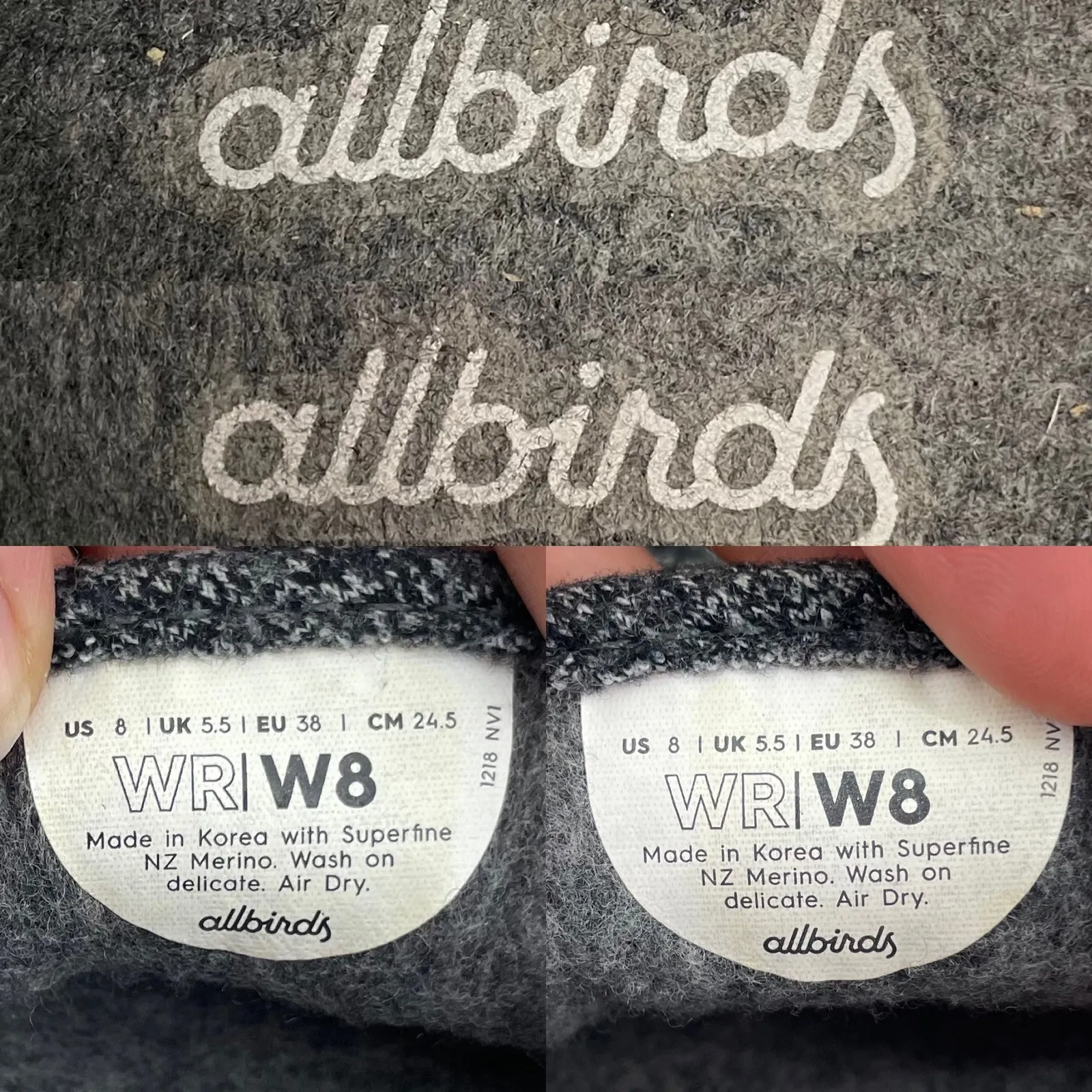 Allbirds Gray Merino Wool Runner Lace Up Sneaker Women's 8 - Image 8