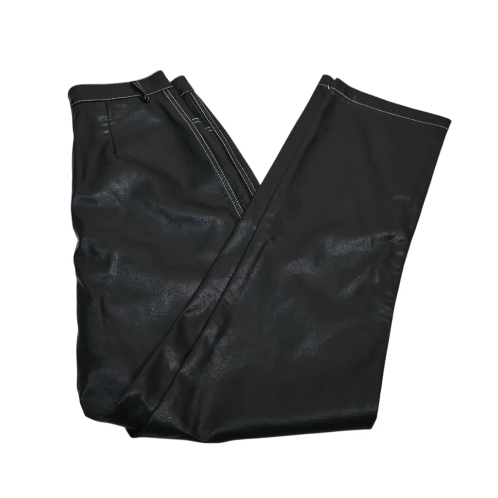 White Fox Women's L You've Got It Faux Leather Straight Leg Pants - Image 3