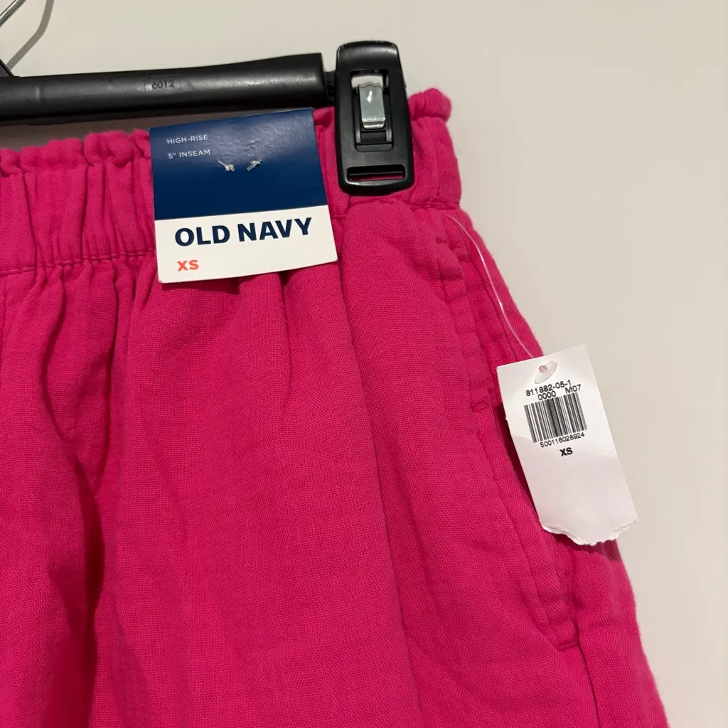 Old Navy High Waisted Crinkle Cotton‎ Gauze Shorts Pink Size XS - Image 5