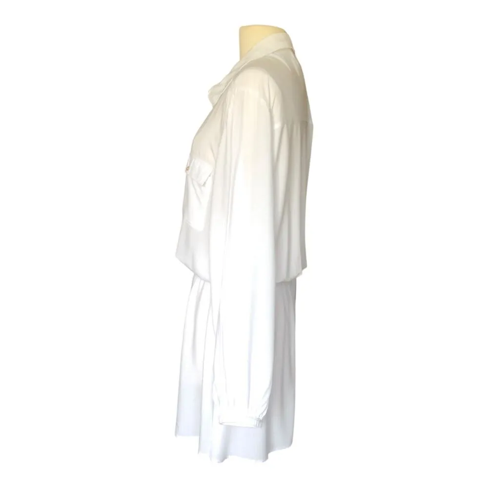L*Space Amelia Long Sleeve Shirt Dress White Button Up Collared Womens Sz Medium - Image 6