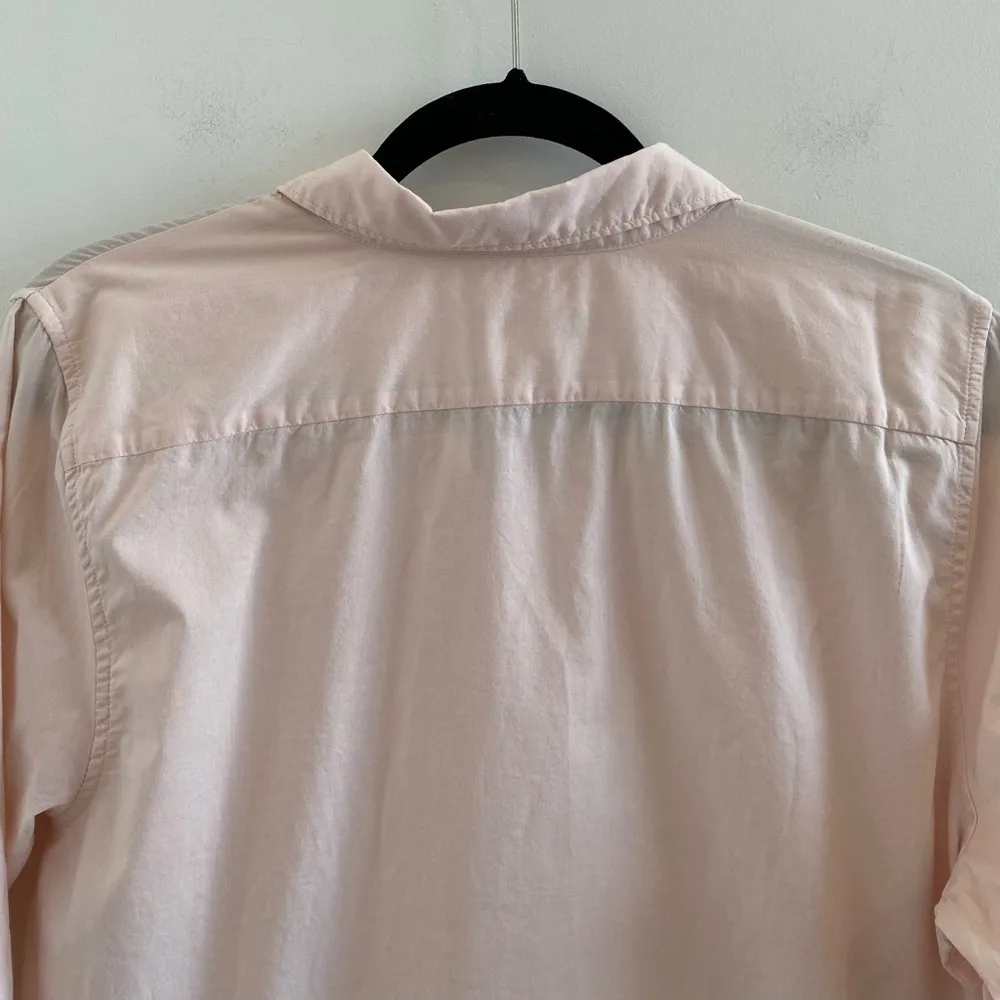 Outerknown Women’s Light Pink Marlow Organic Cotton Button Down Shirt Medium - Image 8