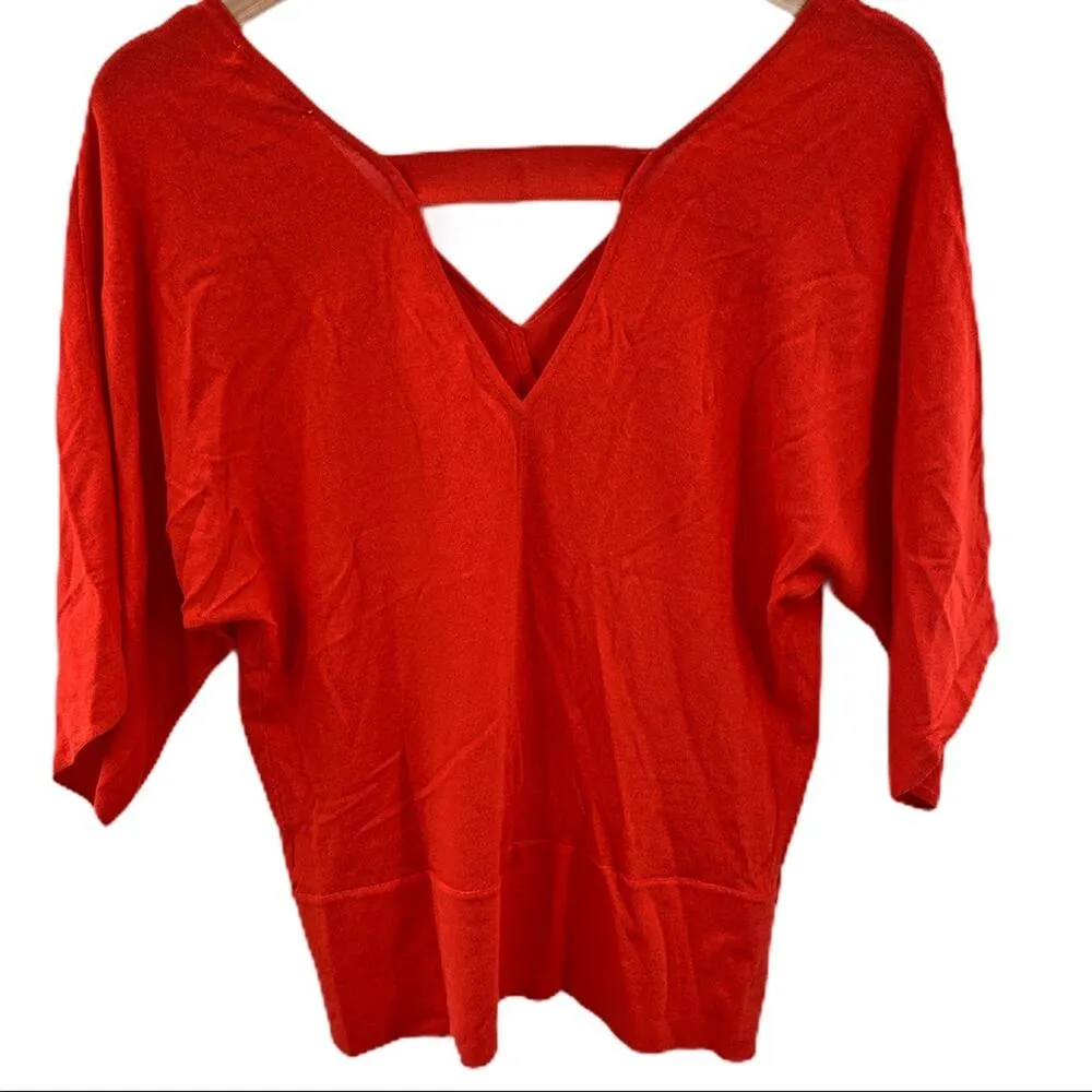 Bar III red wrap front dolman sleeve top med new - Image 3