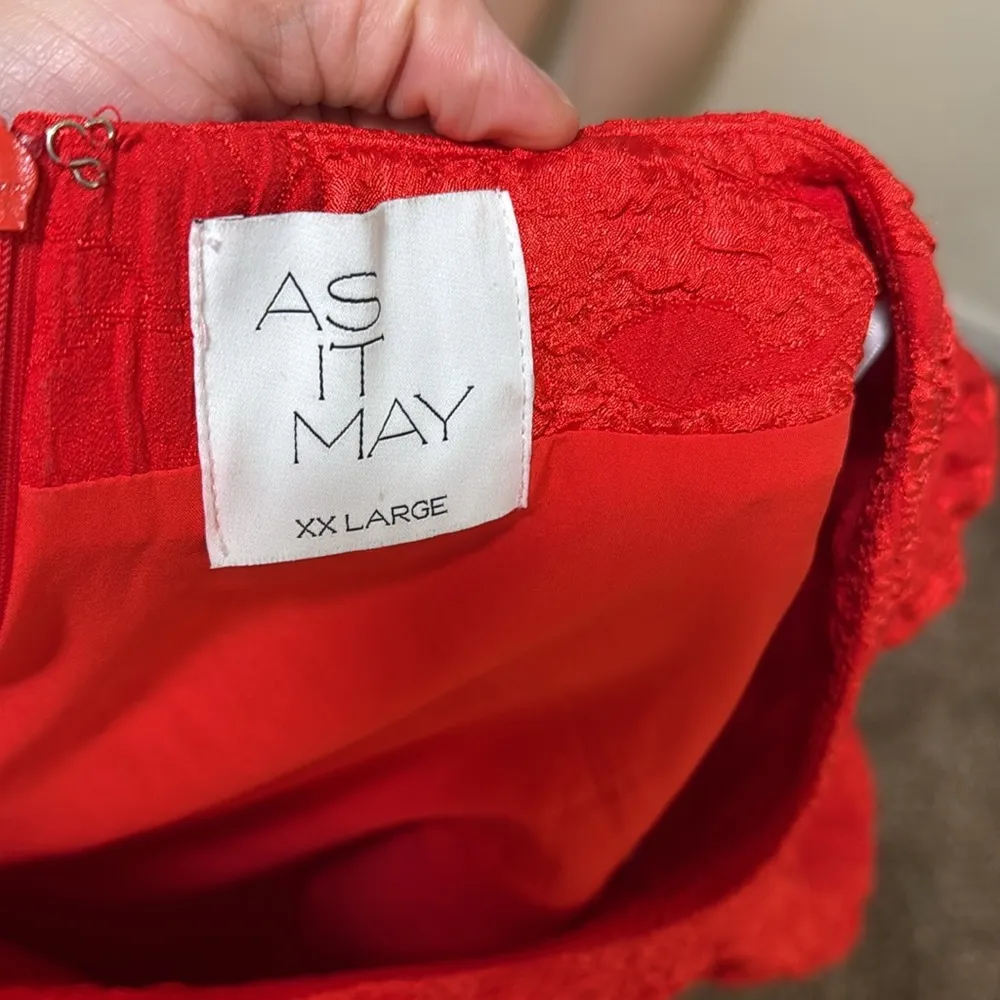 As IT MAY woman XXLarge orange red puff sleeve woman dress Saks website sold out Size XXL - Image 9