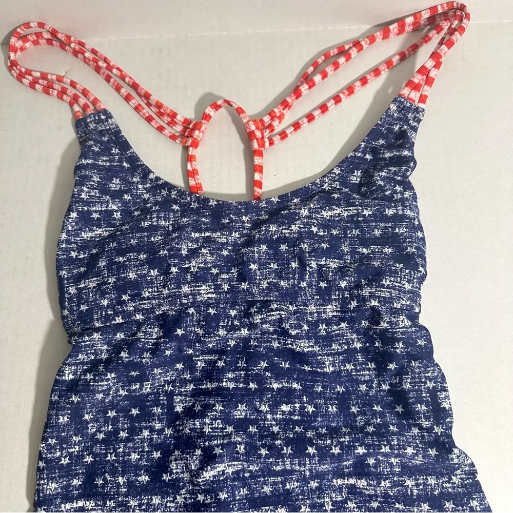 Mossimo‎ Womens Swimsuit One Piece Red White Blue Patriotic Stars Stripes Size M - Image 3