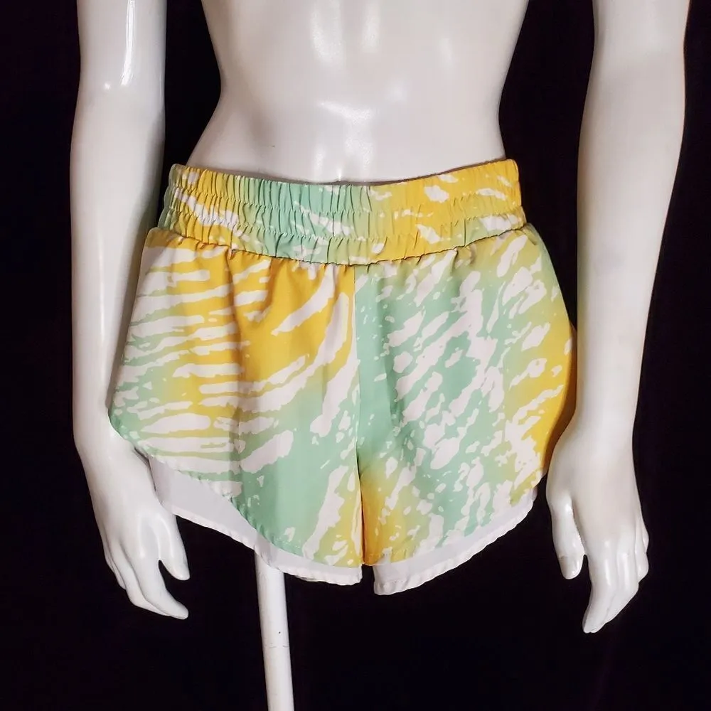 Fabletics Latrice Aura Green & Yellow Shorts (M) - Image 5
