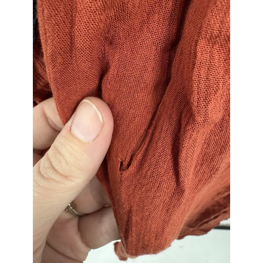 Maeve Anthropologie Desert Embroidered Wide Leg Jumpsuit Women 0 Orange Bohemian - Image 7