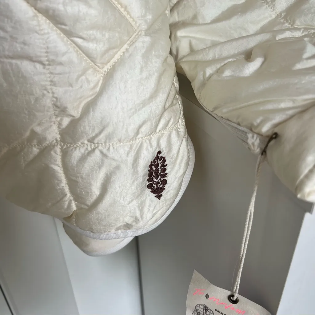 NWT Free People Pippa Packable Shine Puffer in Multicolor Chevron - Image 5