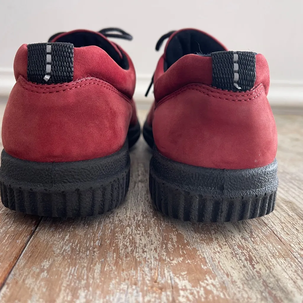 Ecco Soft Red Nubuck Shoes Womens EU 41 Size 10 Comfort Lace Up Oxford Sneaker - Image 7
