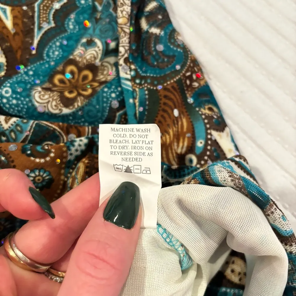 Uniform John Paul Richard Blue Brown Paisley Sequins Y2K Euro V - Image 8