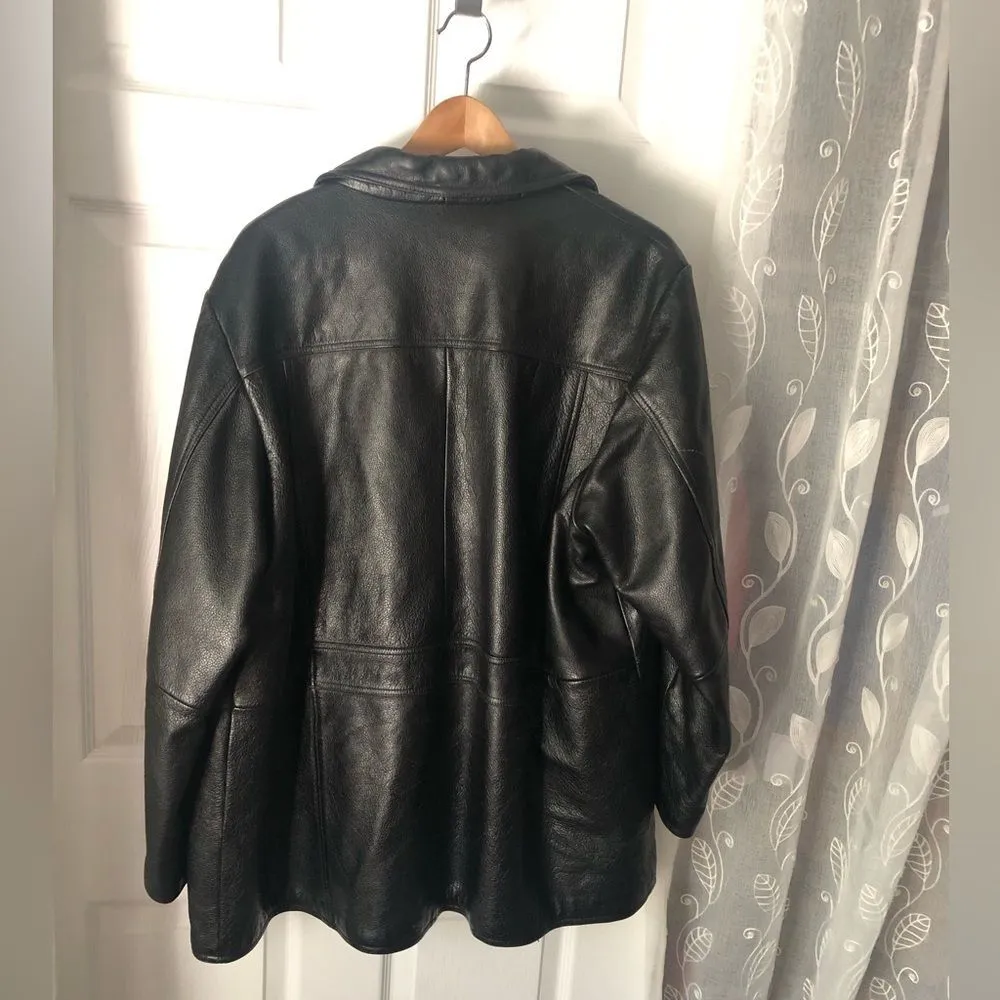 Vintage Eddie Bauer Leather Jacket Coat women size XL 100% Rindsleder Leather - Image 5