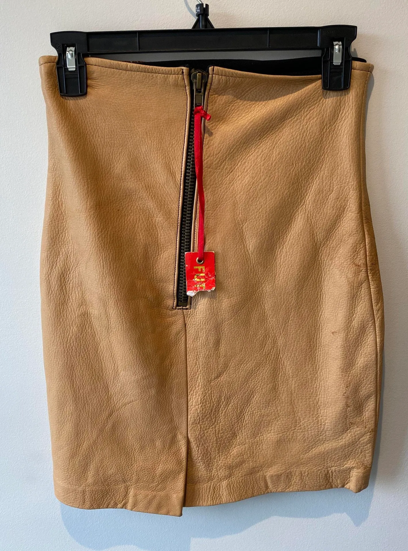 Leather Skirt Tan - Image 2