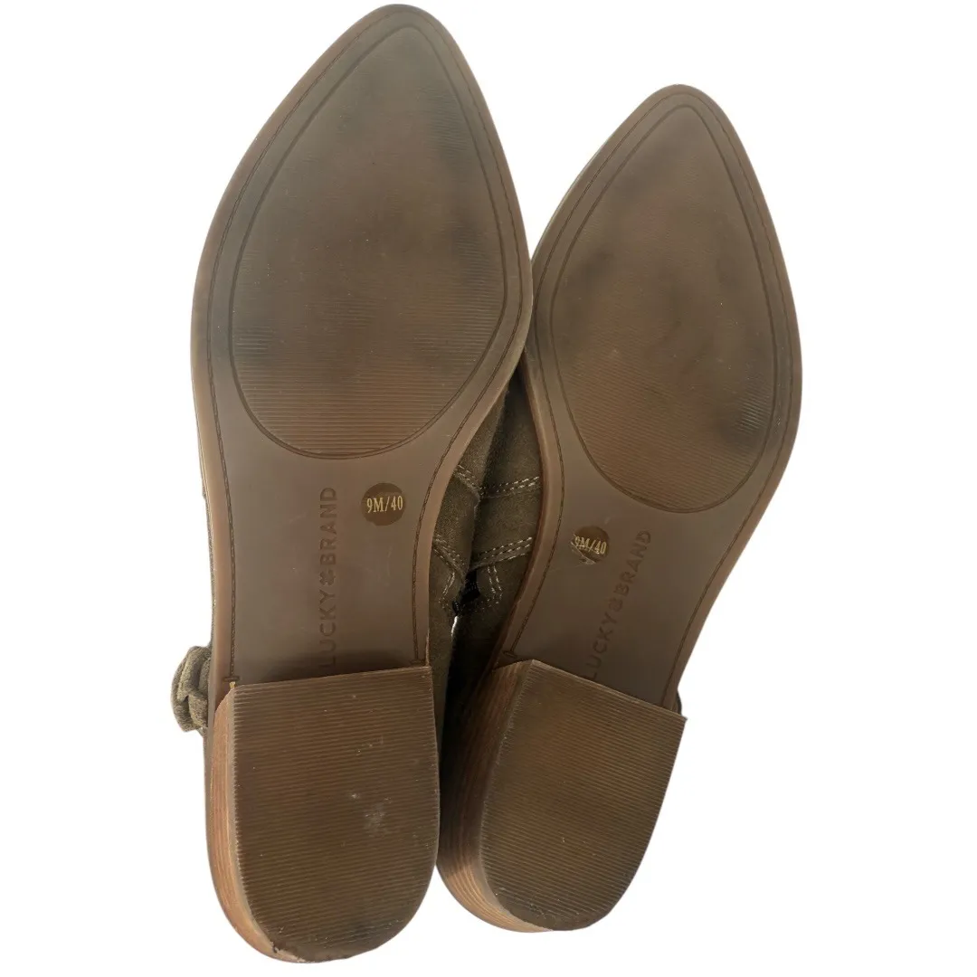 Lucky Brand Women's Enitha Suede Ankle Boots Bootie Antique Green Size 9 Western - Image 13