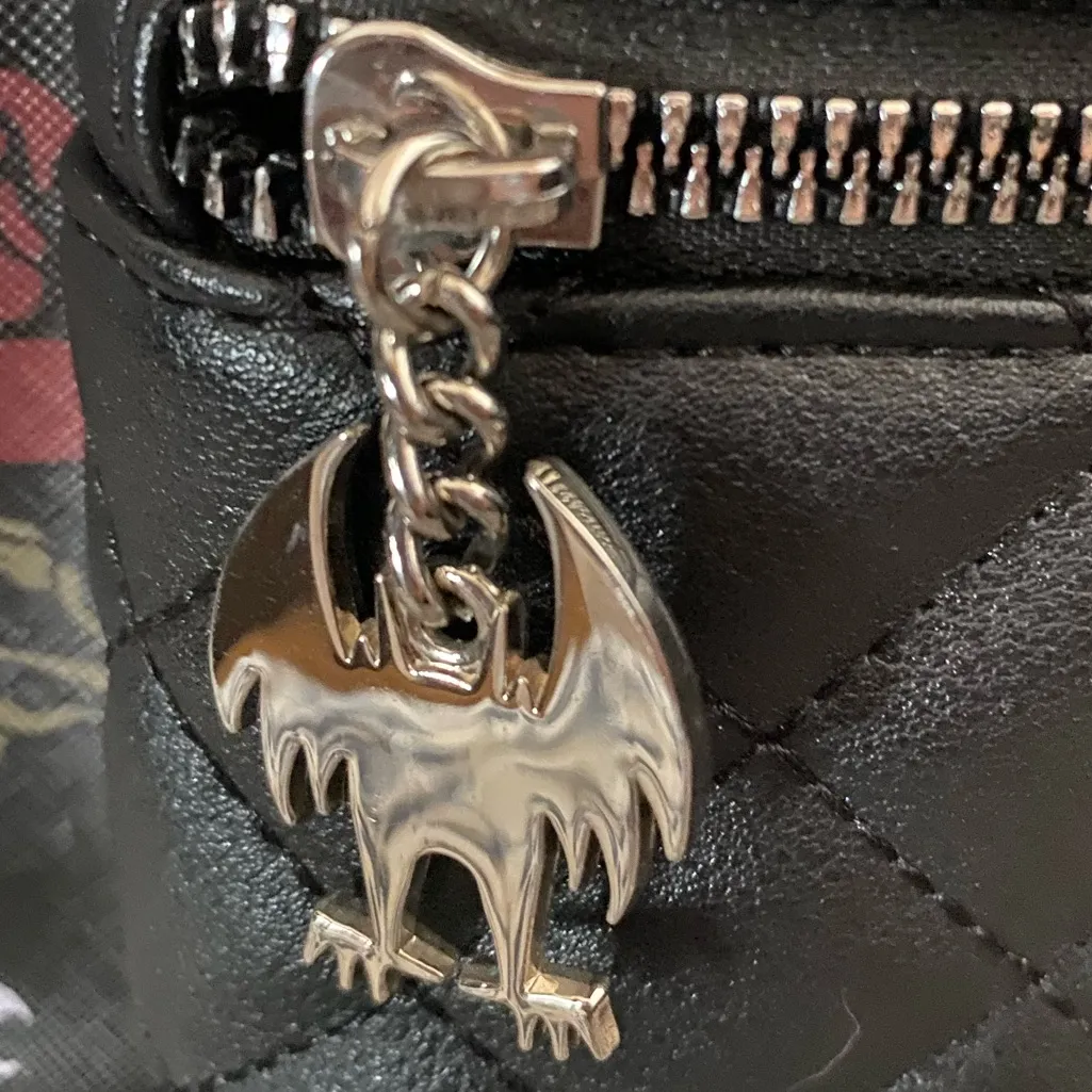 Nightmare Before Christmas Black Red Skulls Roses Jack & Sally Mini Backpack Bag - Image 12